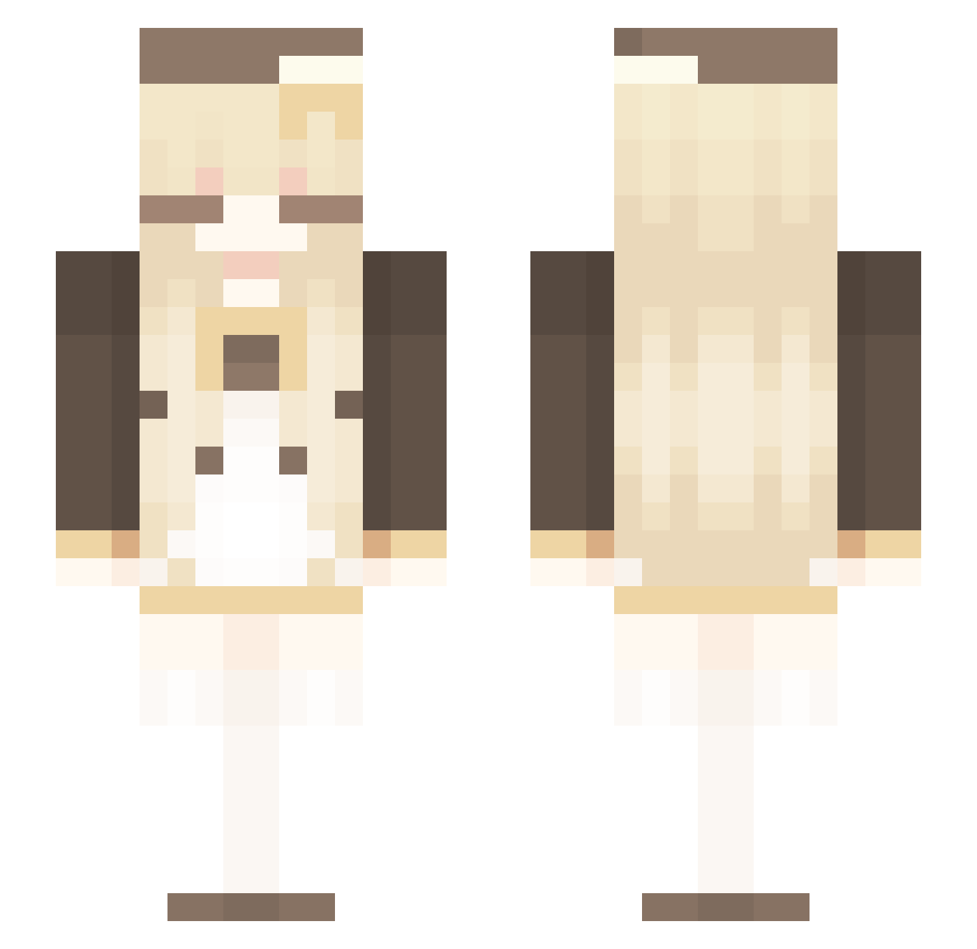 Lecna Minecraft skin, front and back view