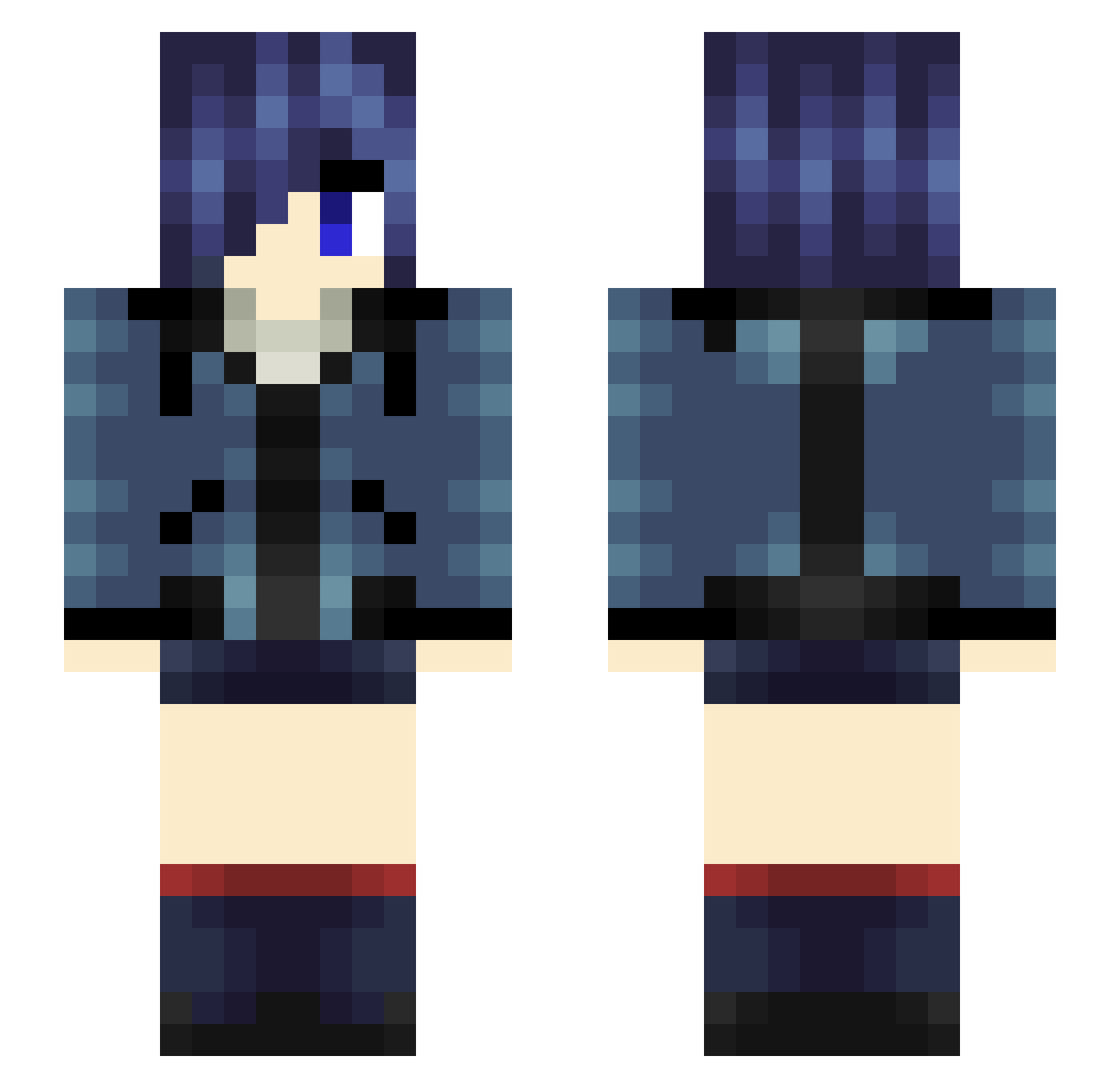 Stalk Minecraft skin, front and back view