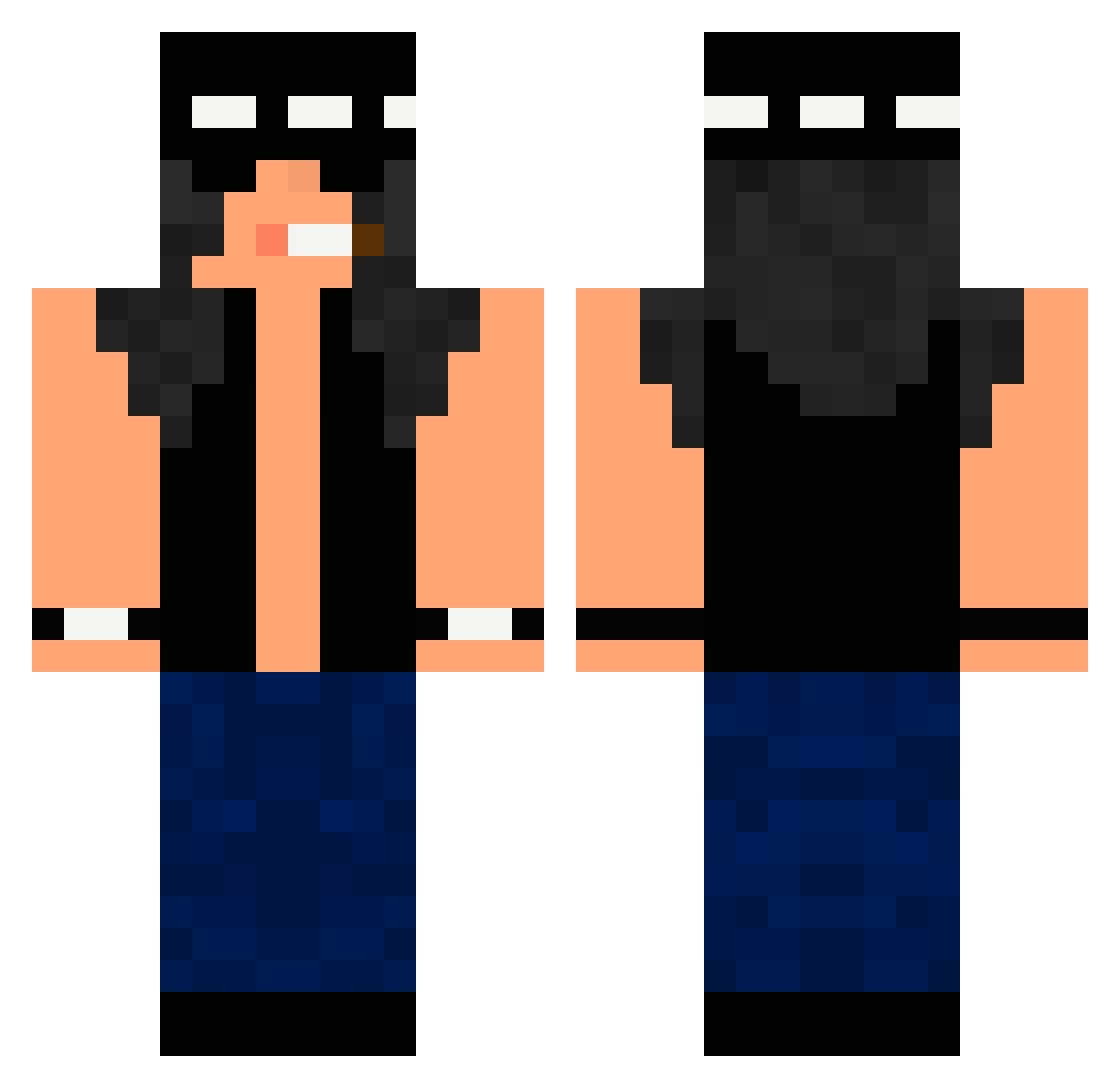 Guitarist Minecraft skin, front and back view