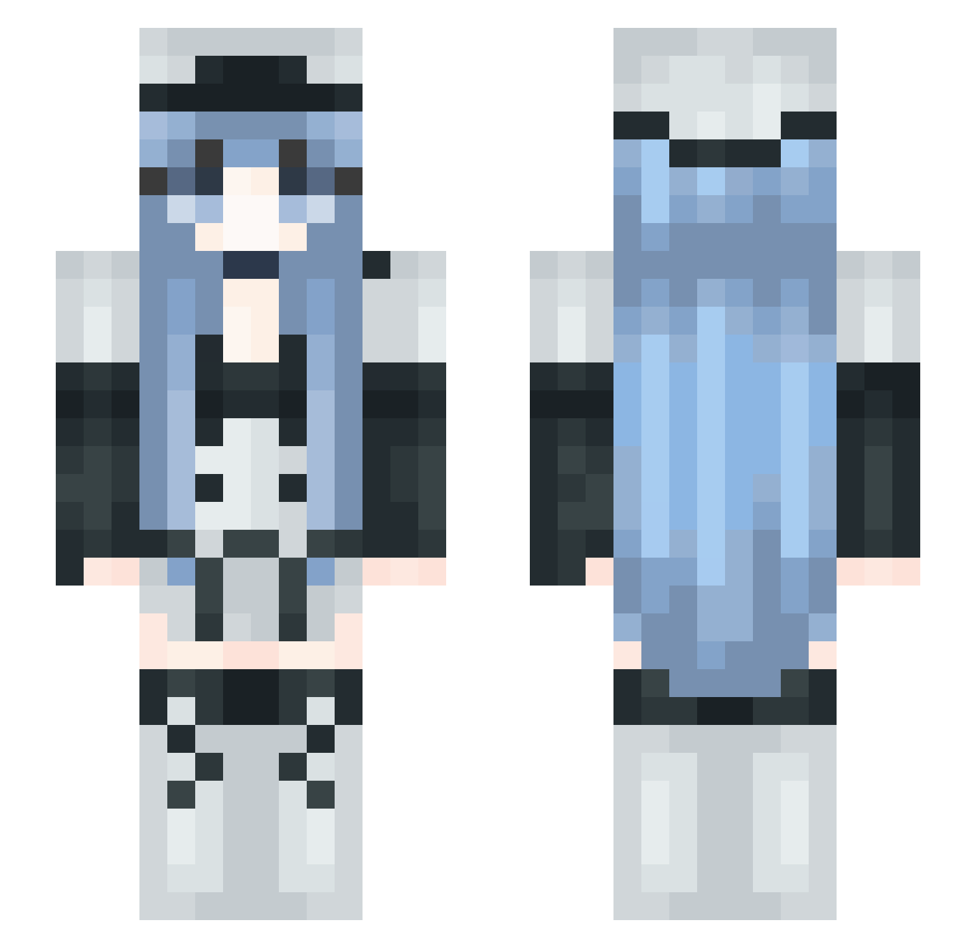 Arthur_Vivi Minecraft skin, front and back view