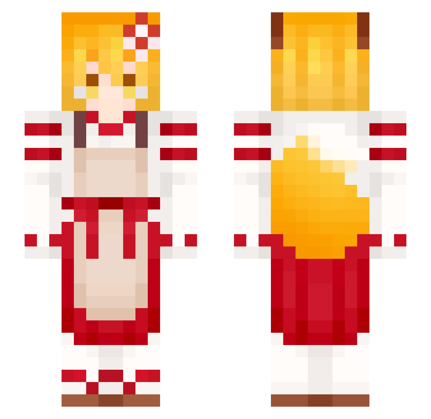 Japanese_Fox_ Minecraft skin, front and back view