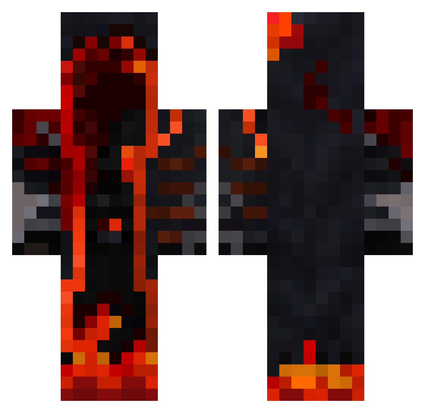 UMessis Minecraft skin, front and back view
