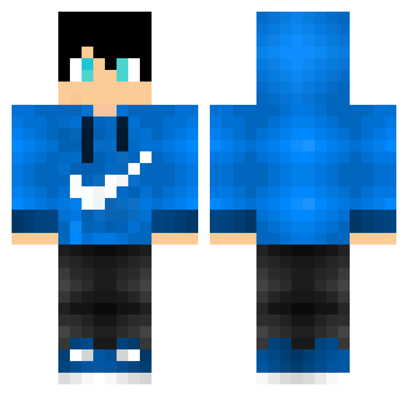 topbl1nk Minecraft skin, front and back view