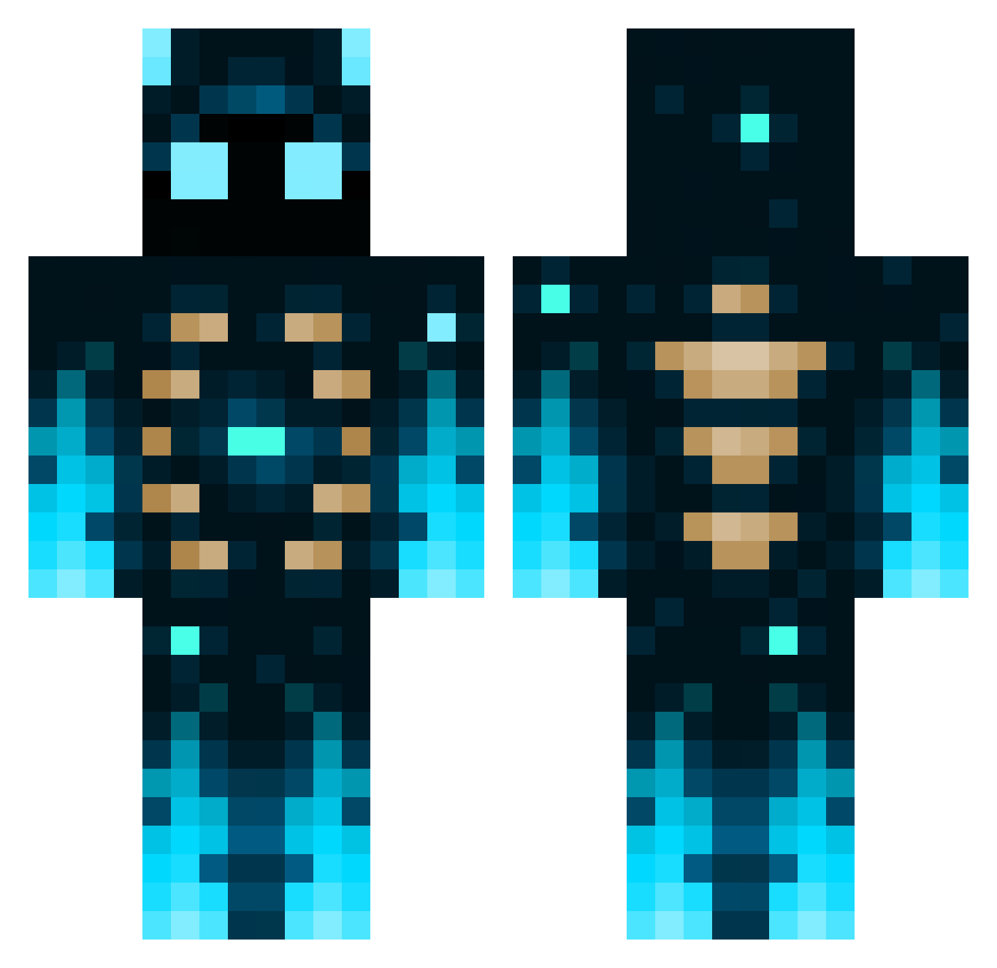 HarlockMcKraken Minecraft skin, front and back view