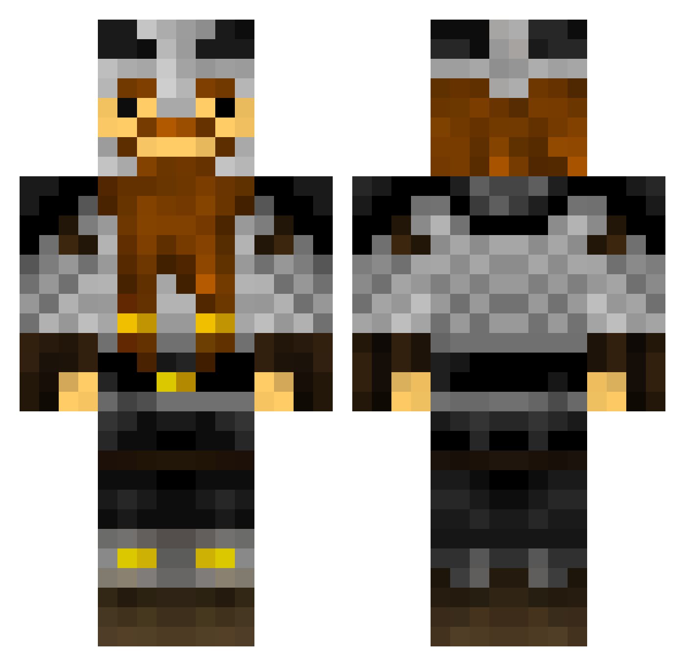 ShlaGueVuk Minecraft skin, front and back view