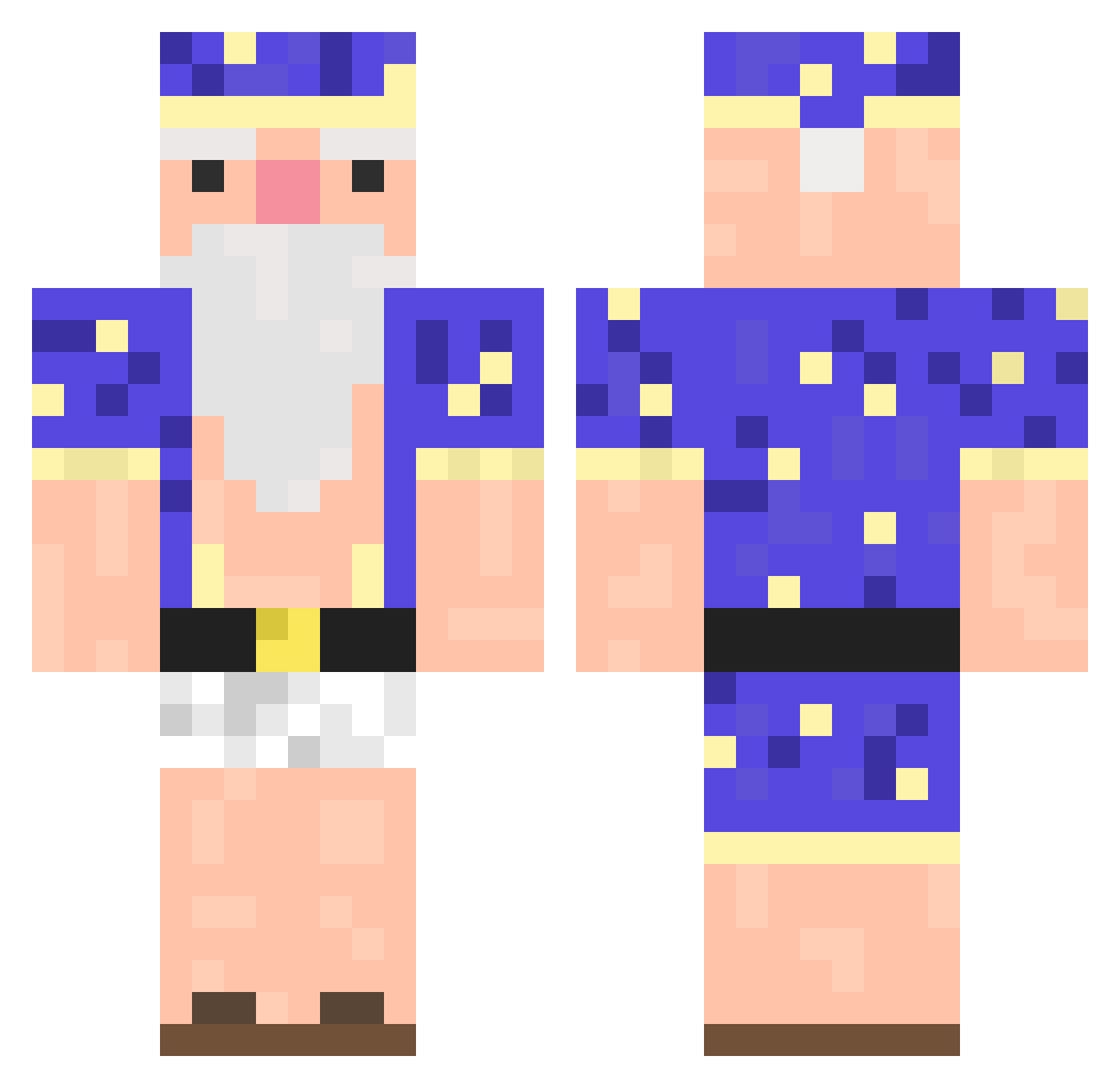 theunknown2008 Minecraft skin, front and back view