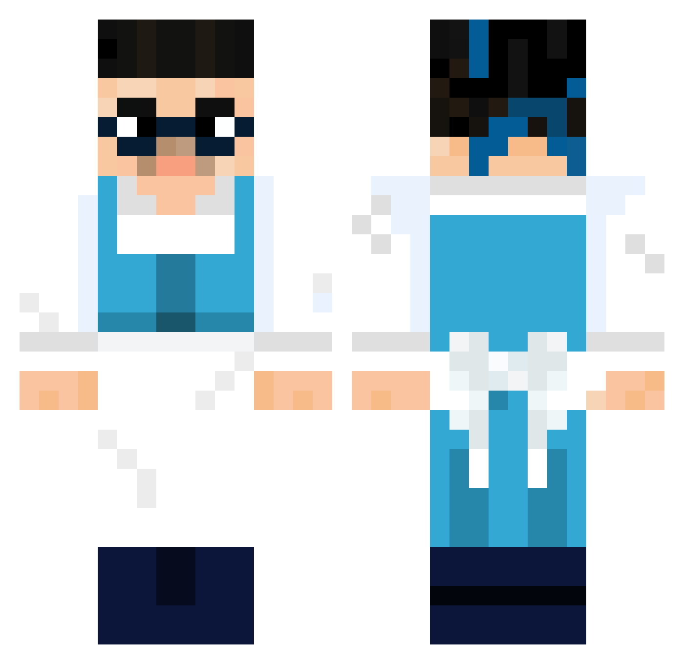 DinFarErSkitso Minecraft skin, front and back view