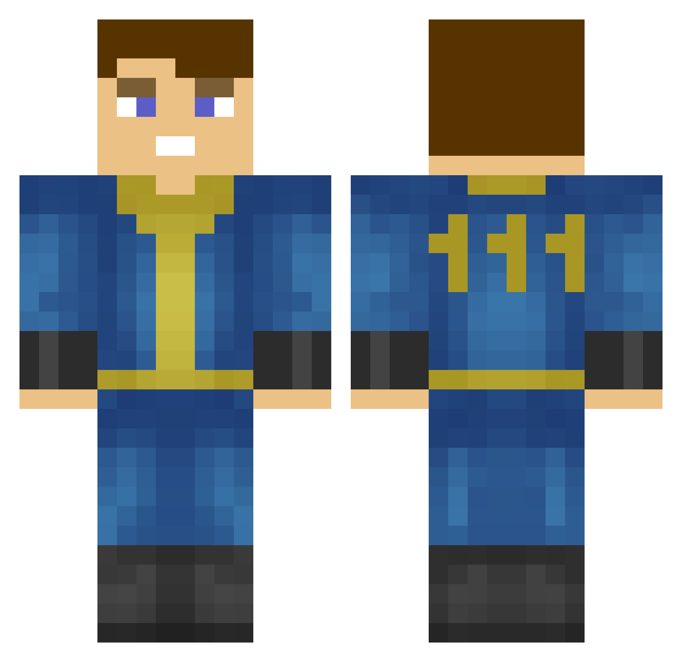RevolvingZombie Minecraft skin, front and back view