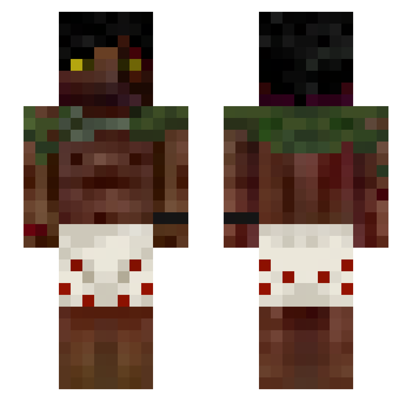 Nemhoo Minecraft skin, front and back view