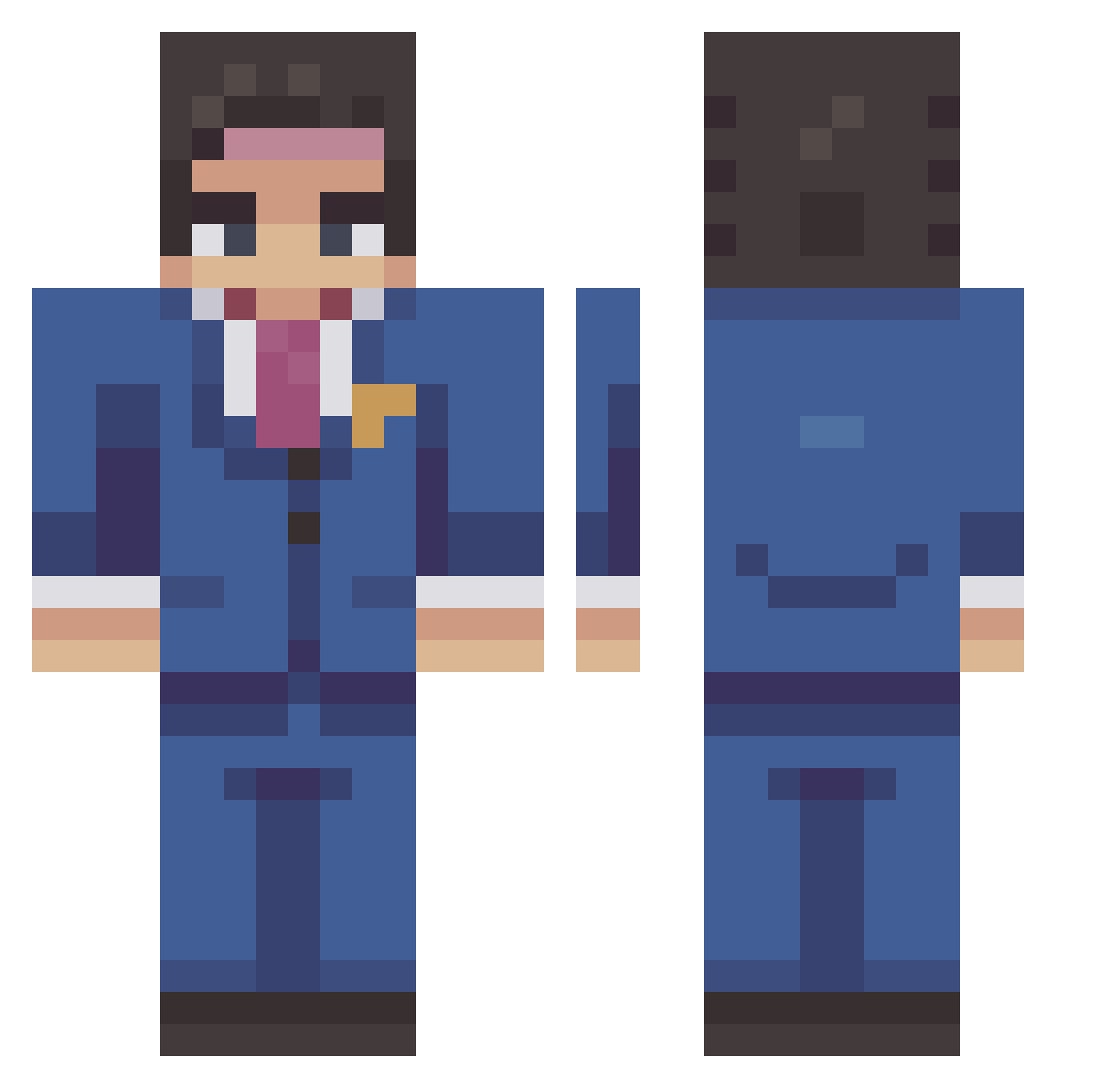 Tobsnx Minecraft skin, front and back view