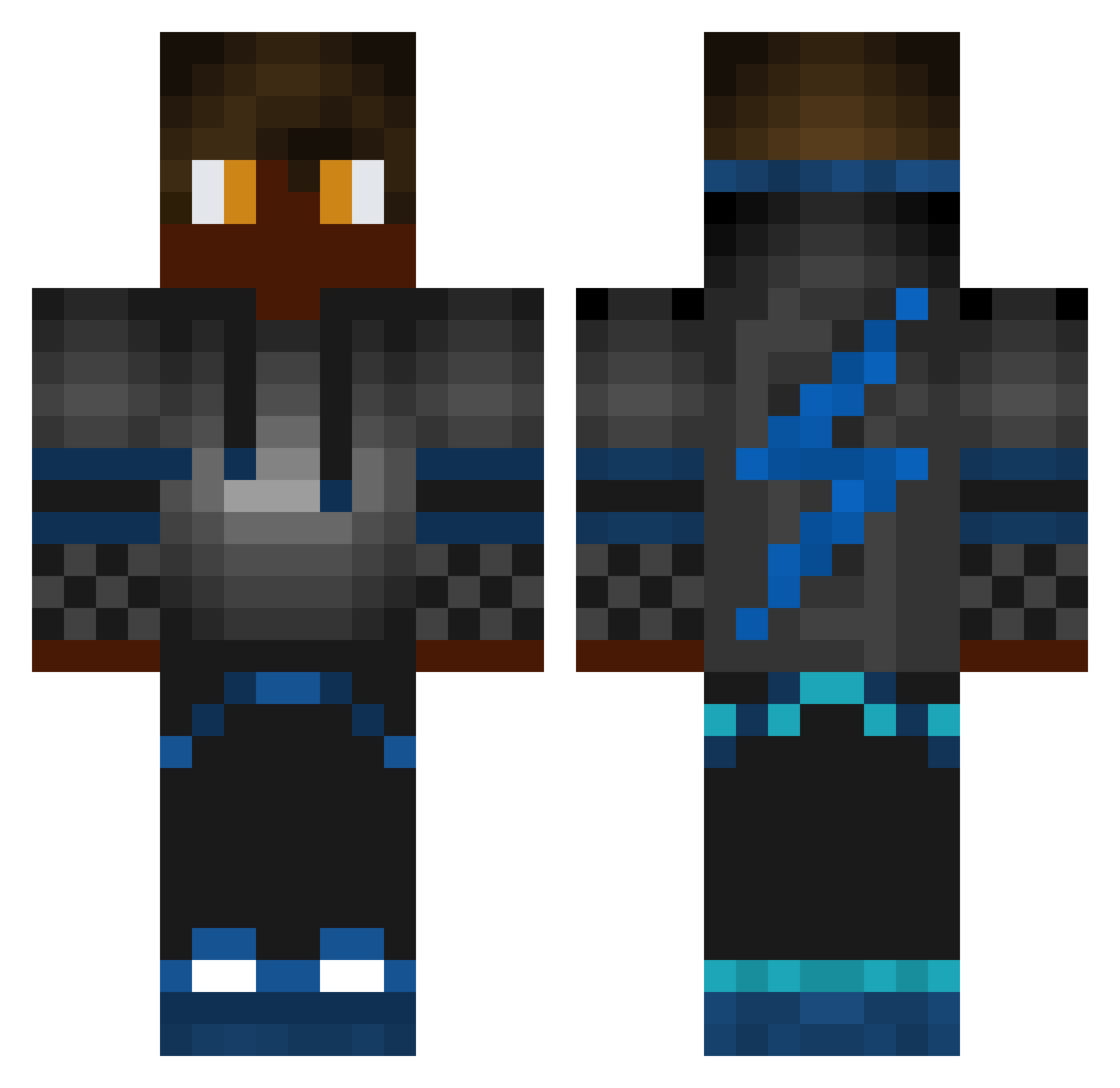 Poet_chu Minecraft skin, front and back view
