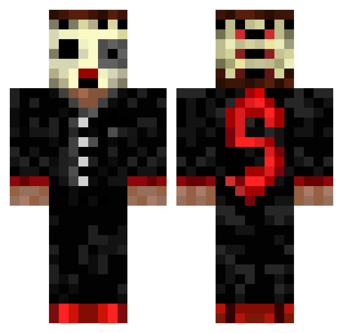 IPlay2Win Minecraft skin, front and back view