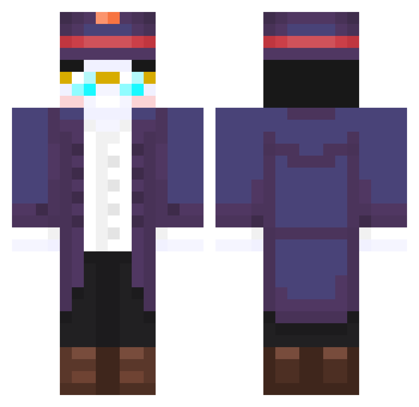 Captain_Shark8 Minecraft skin, front and back view
