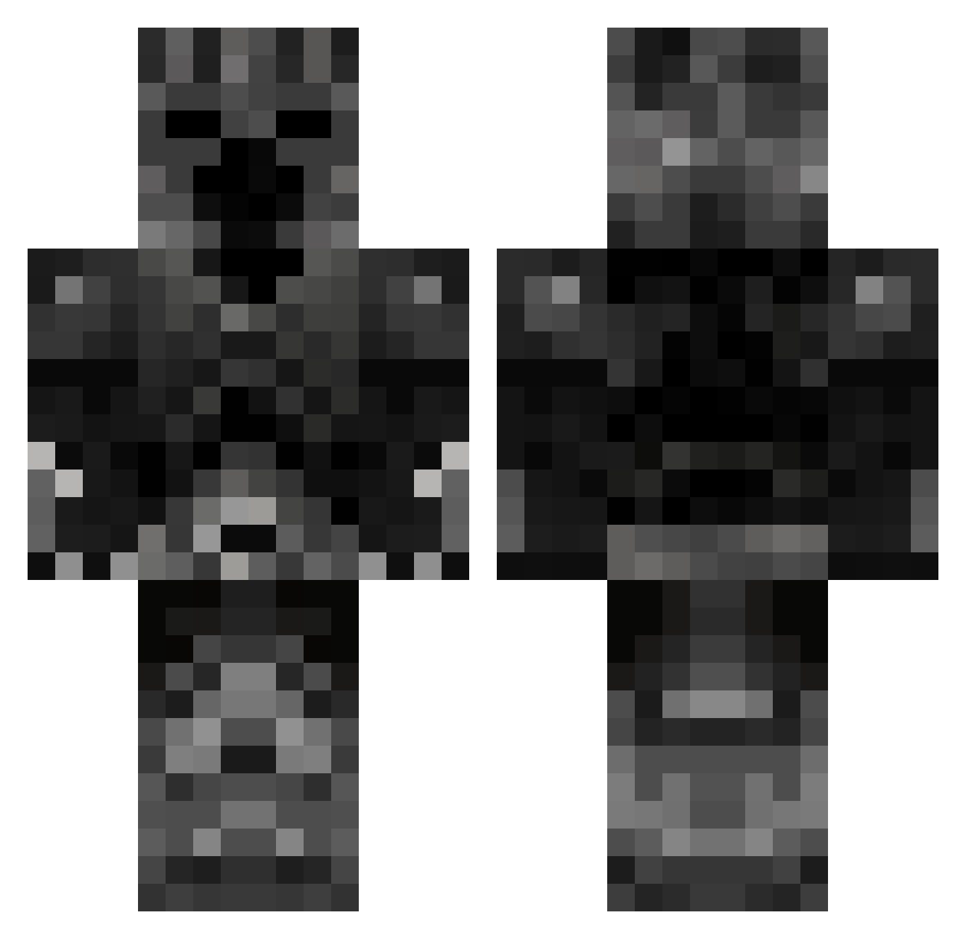 Xenozoe Minecraft skin, front and back view