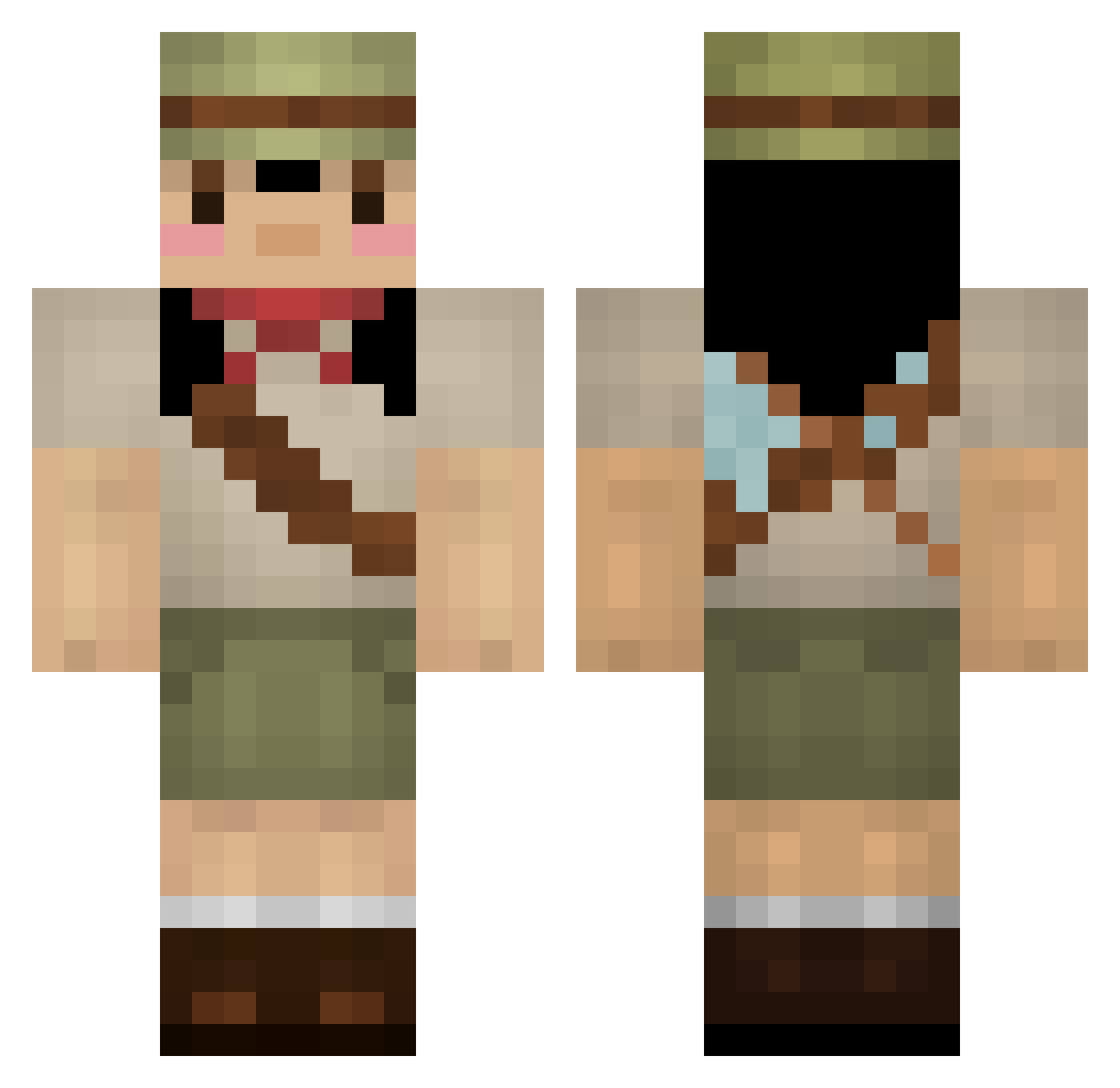 Melipona Minecraft skin, front and back view