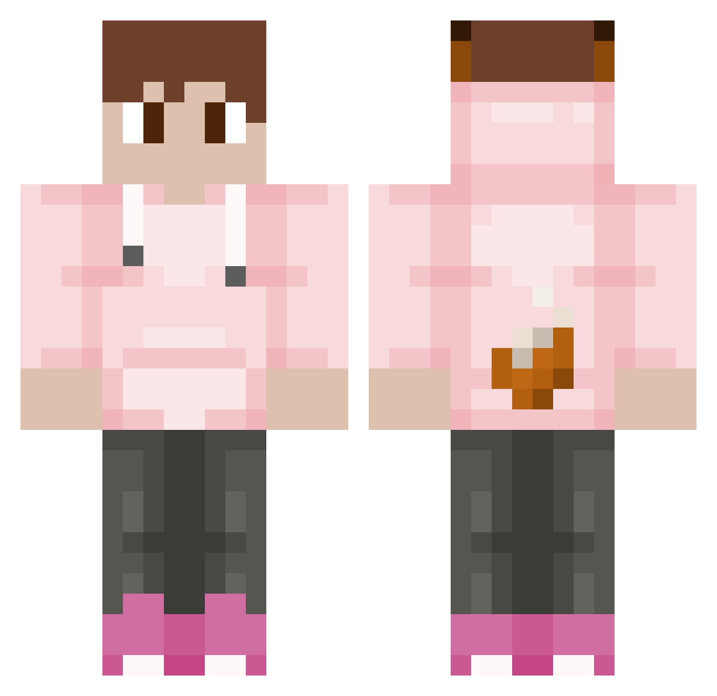 Kibble_n_Bricks Minecraft skin, front and back view