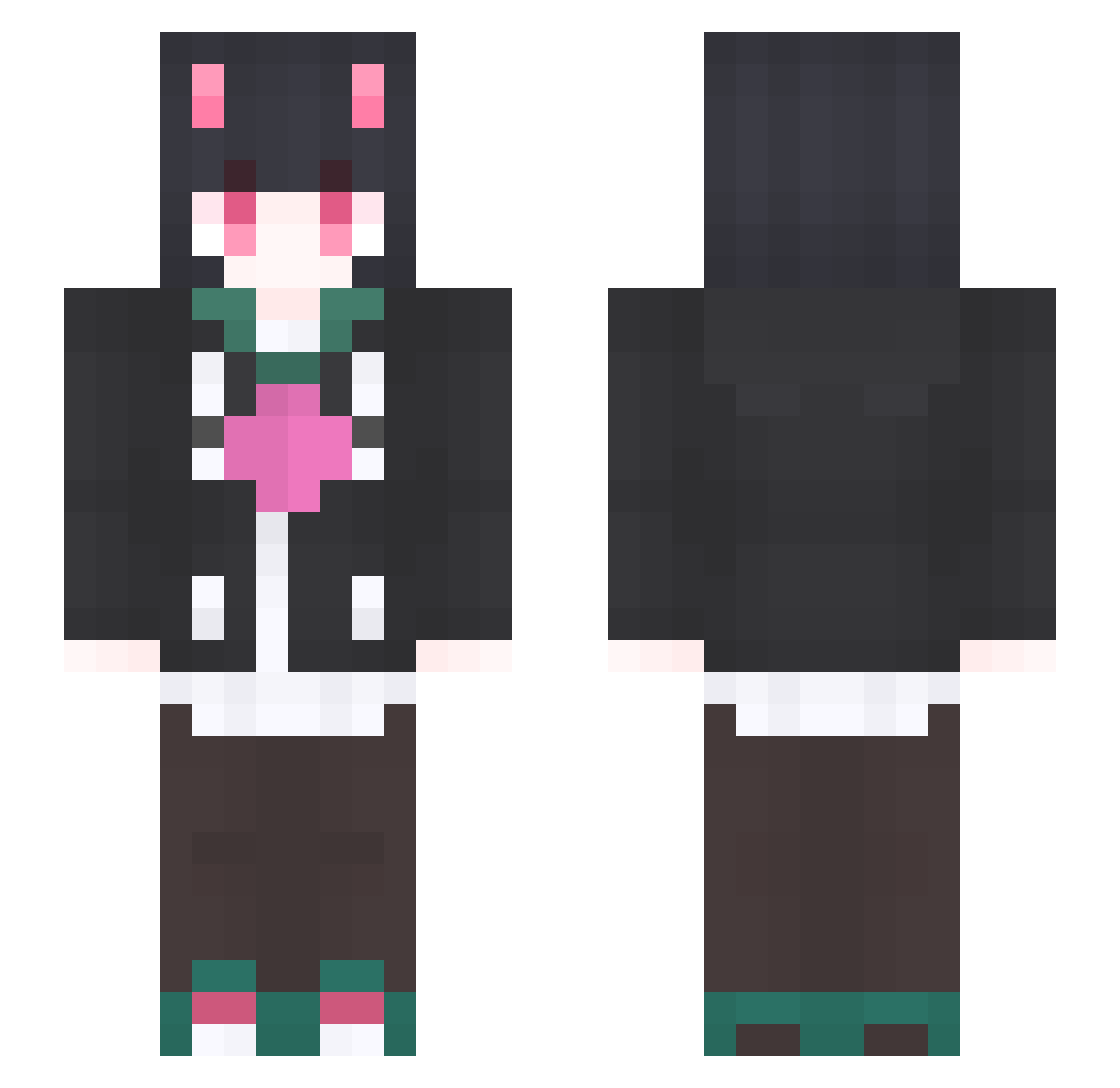 SophieTwilightSF Minecraft skin, front and back view