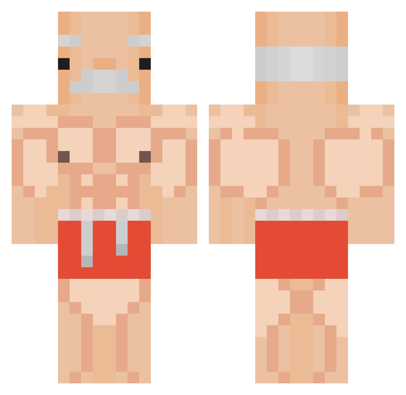 Ketlez Minecraft skin, front and back view