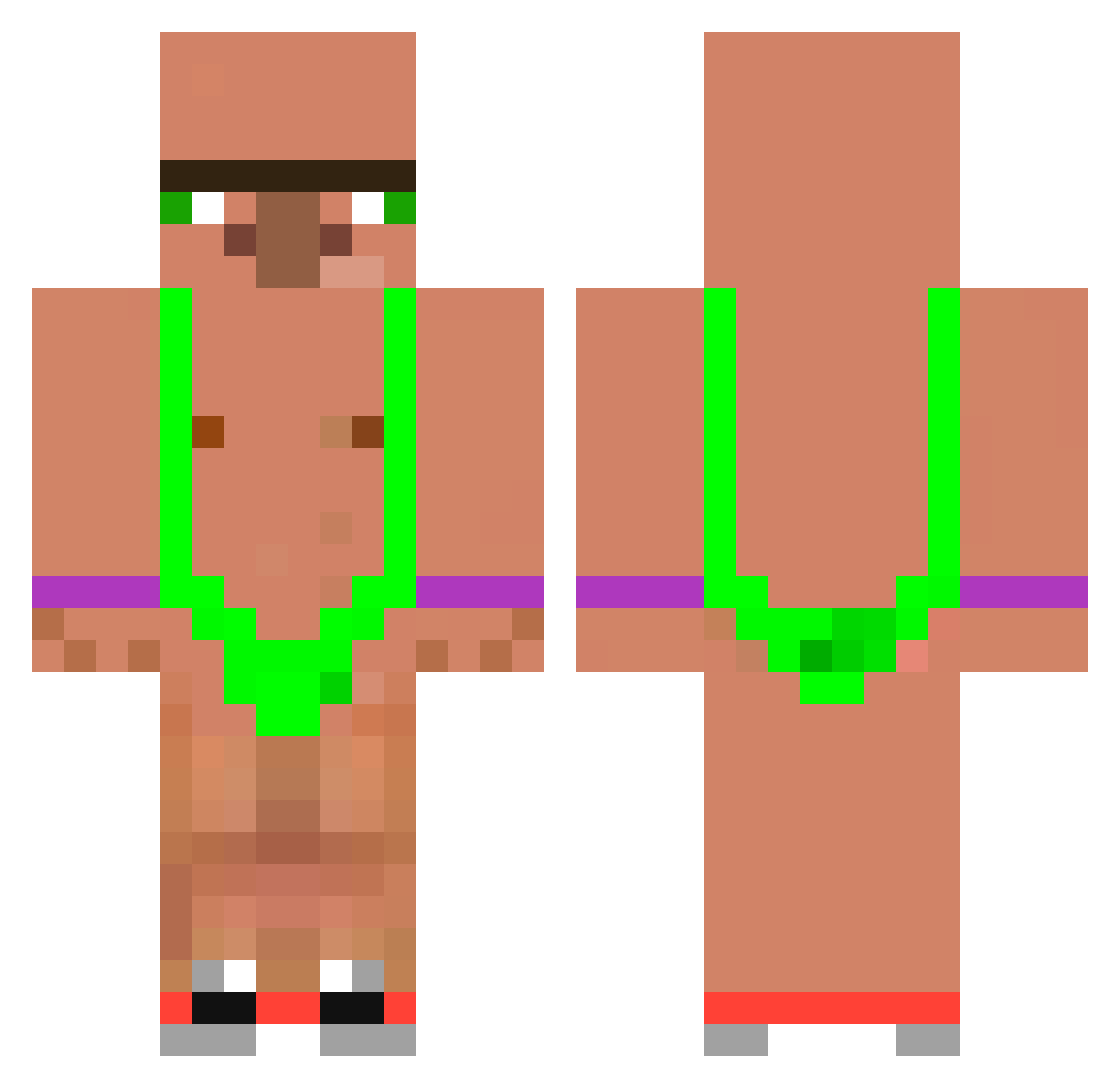 Spinx1x1 Minecraft skin, front and back view