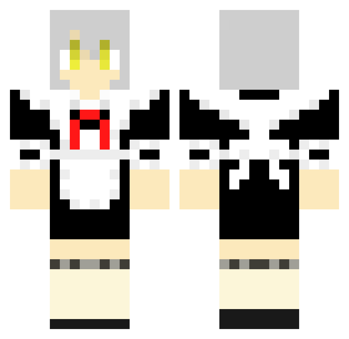 Fulfills Minecraft skin, front and back view