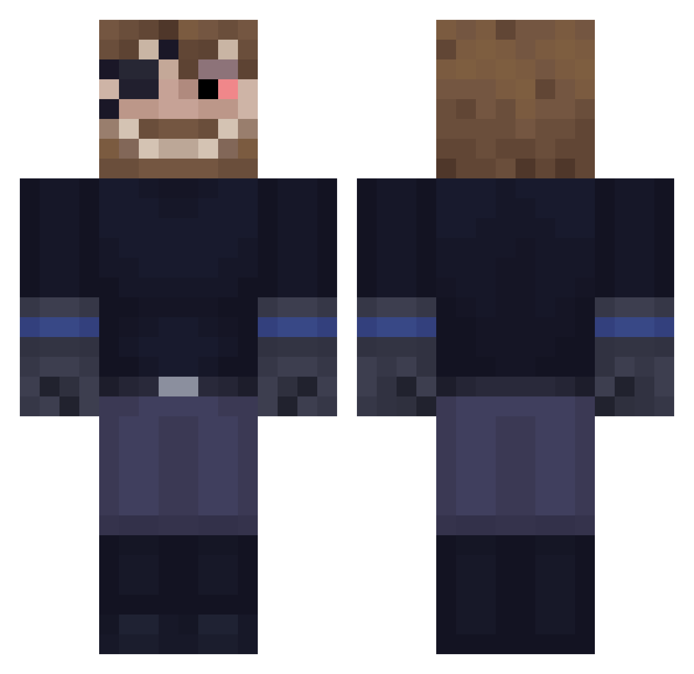 PhilDullea_Real Minecraft skin, front and back view