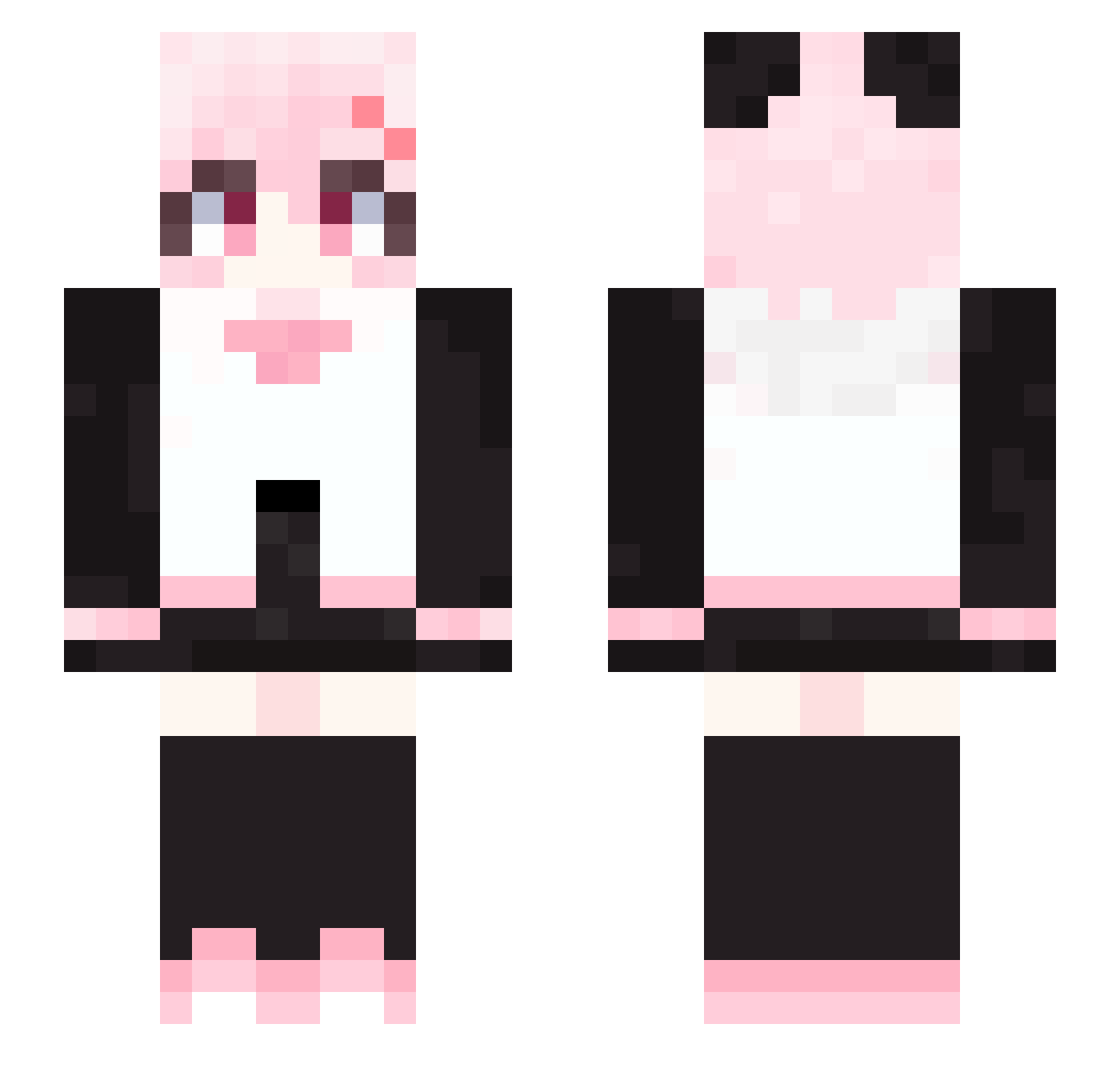 Kotochii Minecraft skin, front and back view