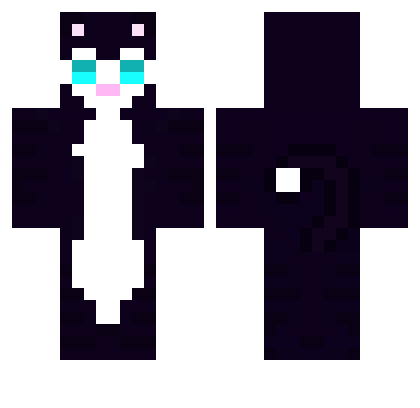 quietending Minecraft skin, front and back view