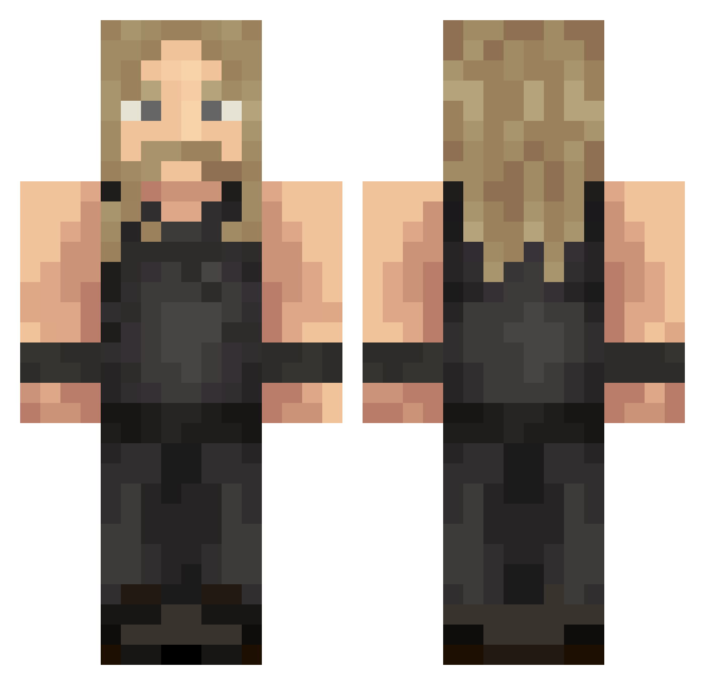 Tymiss Minecraft skin, front and back view