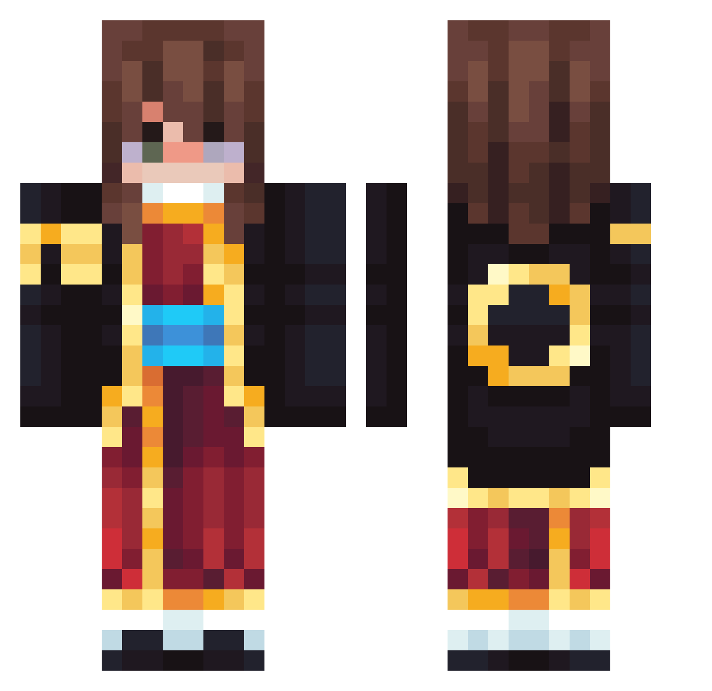 LaChatteSable Minecraft skin, front and back view