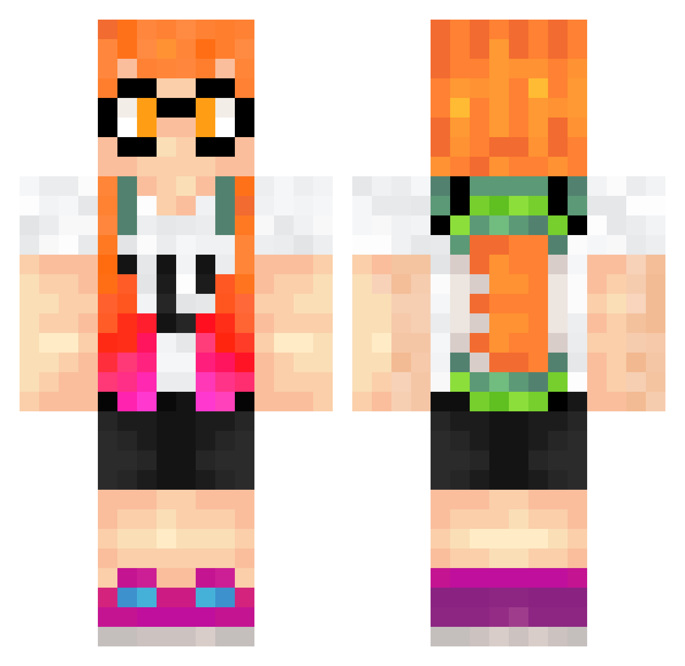 aaroniscool429 Minecraft skin, front and back view