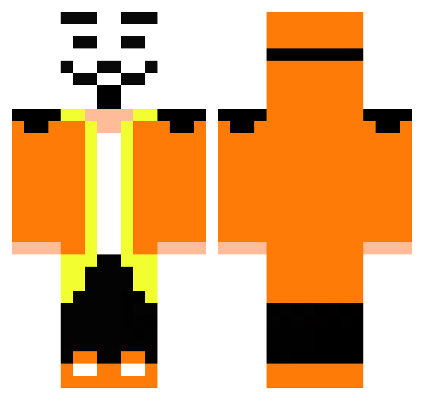 Craftoon Minecraft skin, front and back view