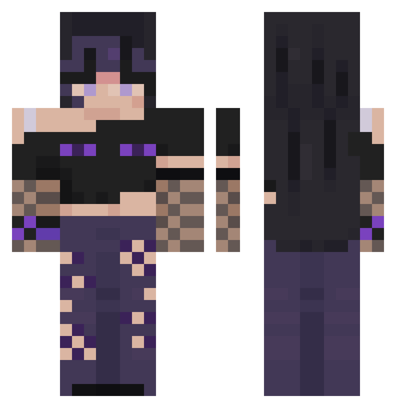 mkon_Bot Minecraft skin, front and back view
