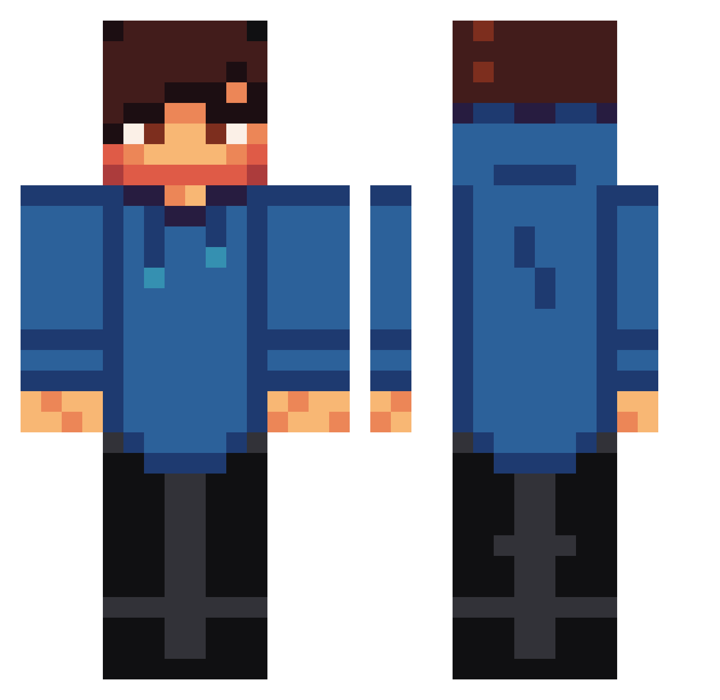 PASTOR1O Minecraft skin, front and back view