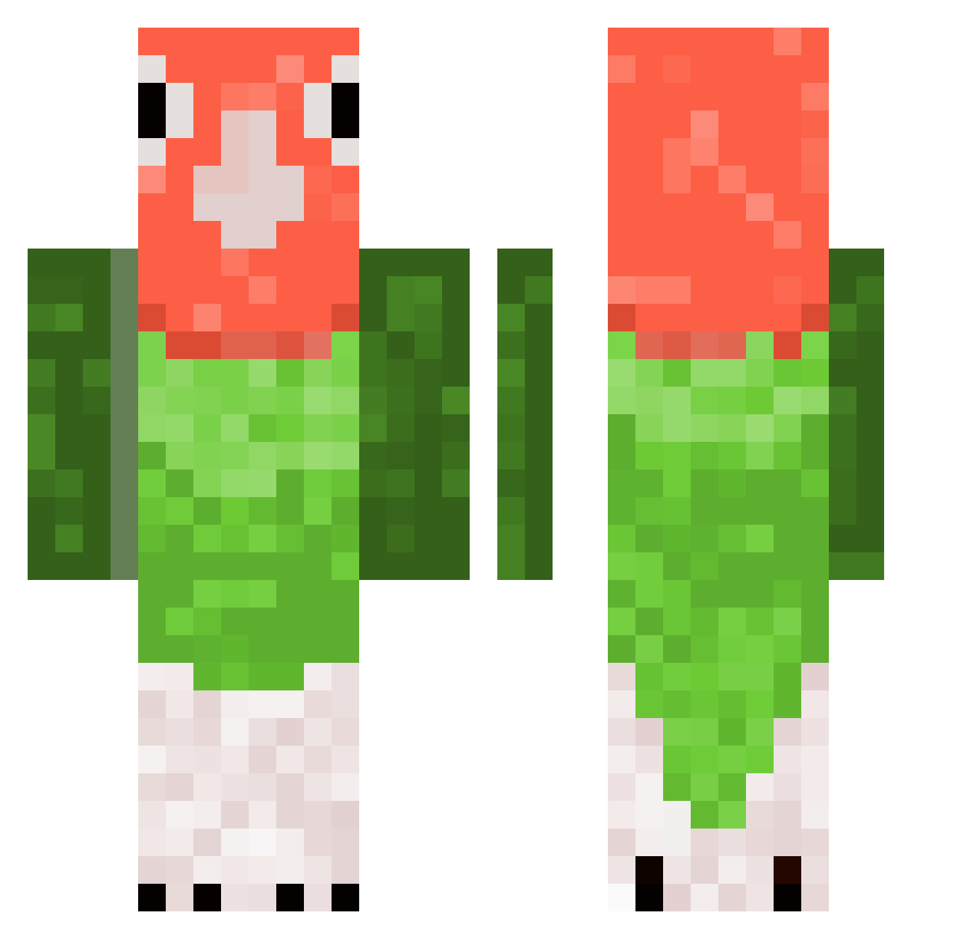 Vagabondd Minecraft skin, front and back view