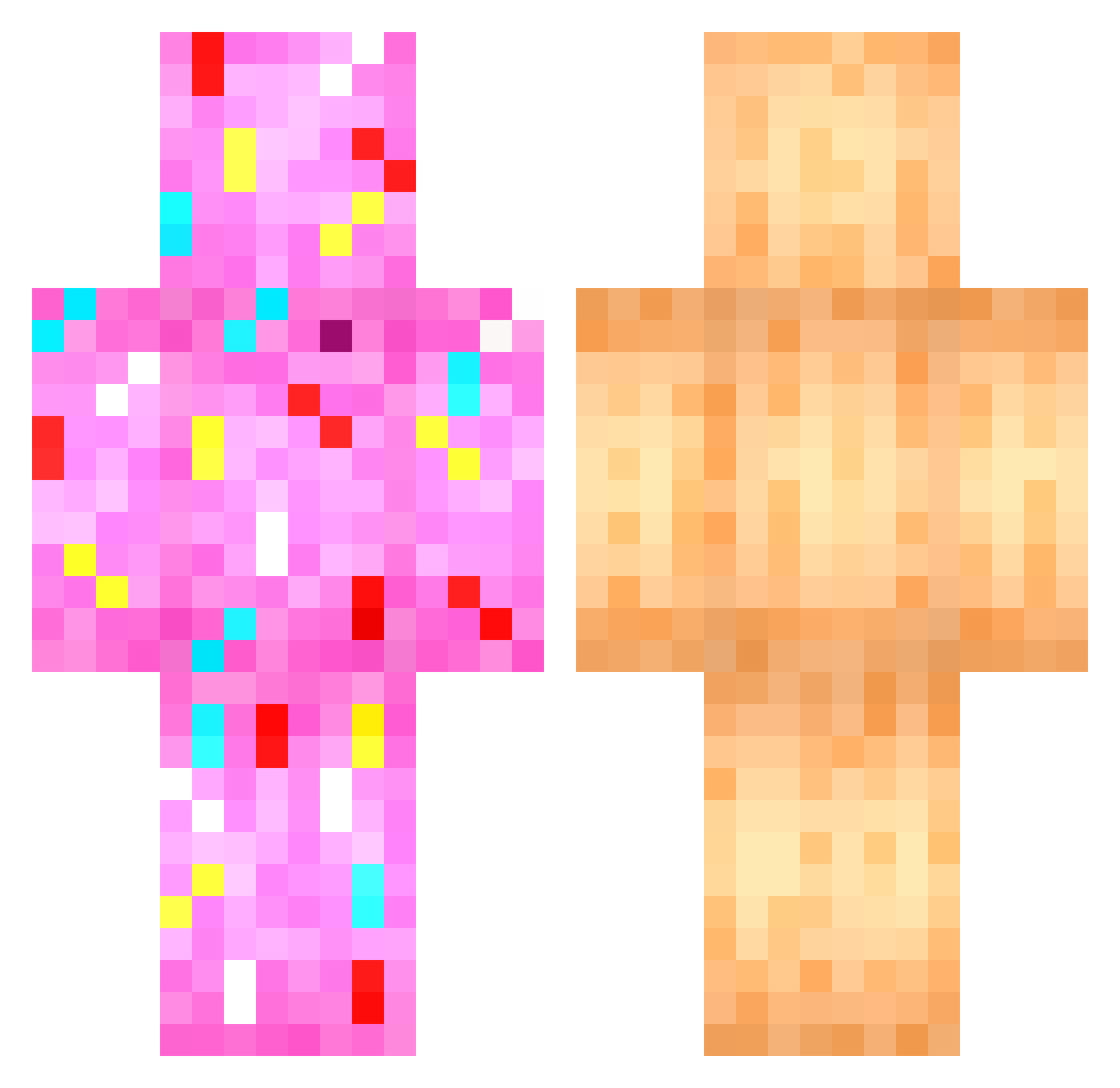 sphericblock Minecraft skin, front and back view