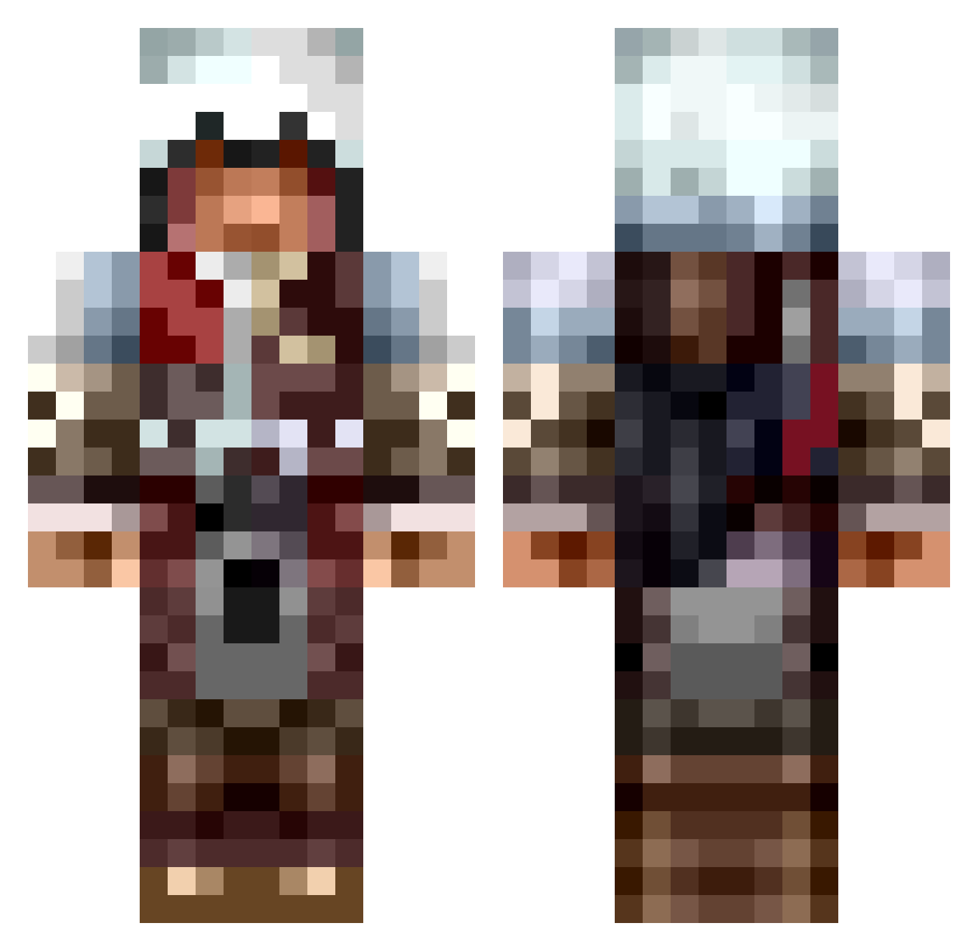 CrypticKiwi999 Minecraft skin, front and back view