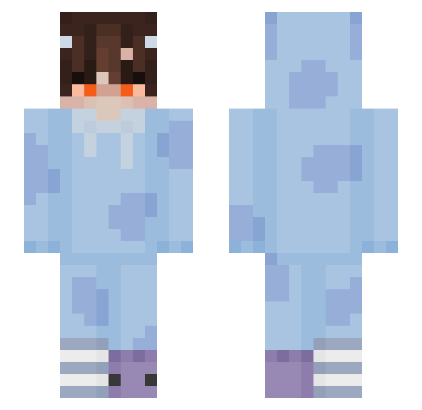 shocha Minecraft skin, front and back view