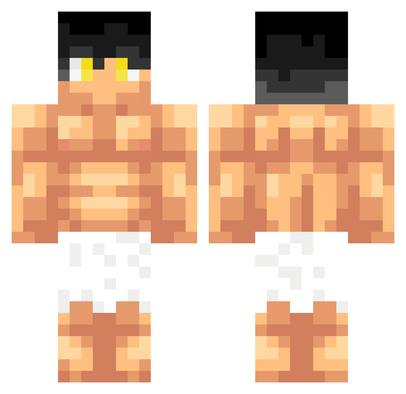 Thugginbly Minecraft skin, front and back view