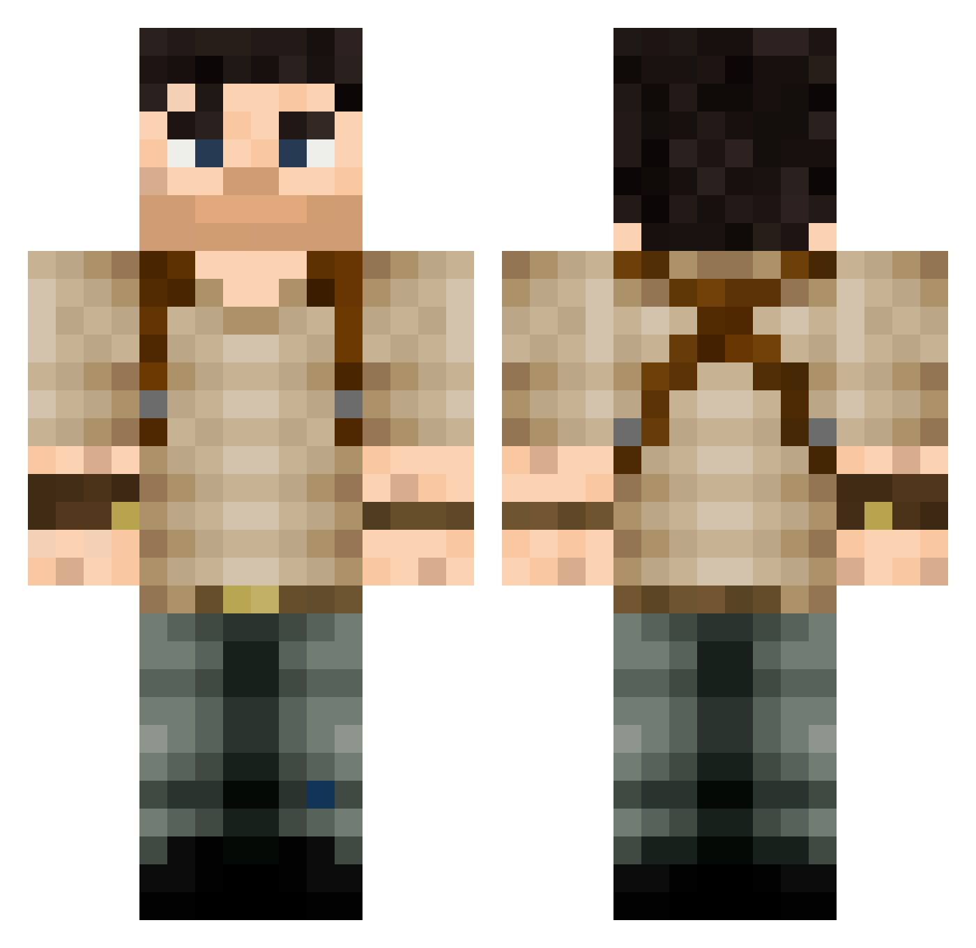 MrAttackMode Minecraft skin, front and back view