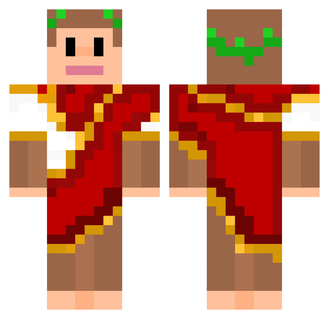 Luftxrg Minecraft skin, front and back view
