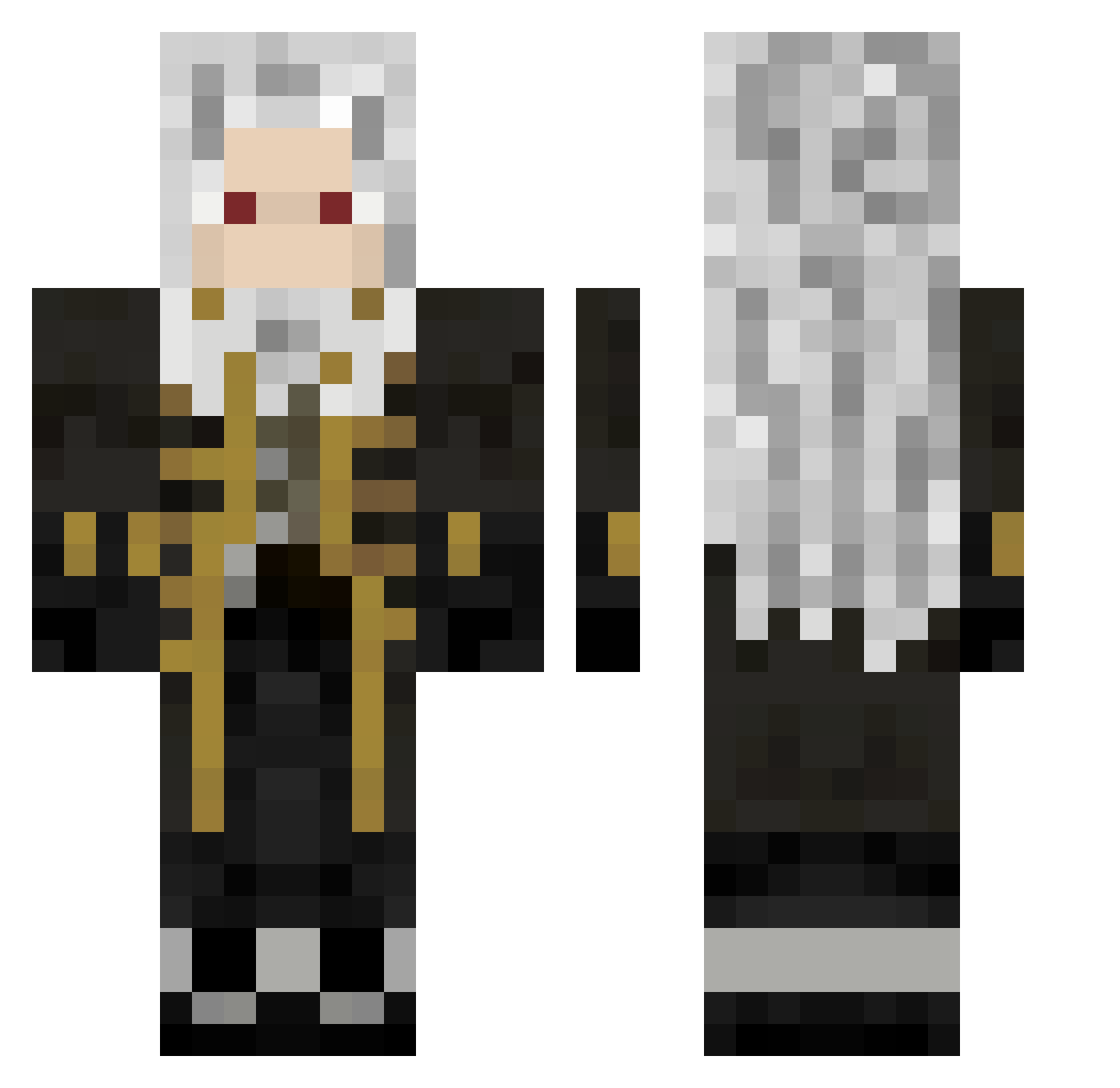 GoatToater Minecraft skin, front and back view