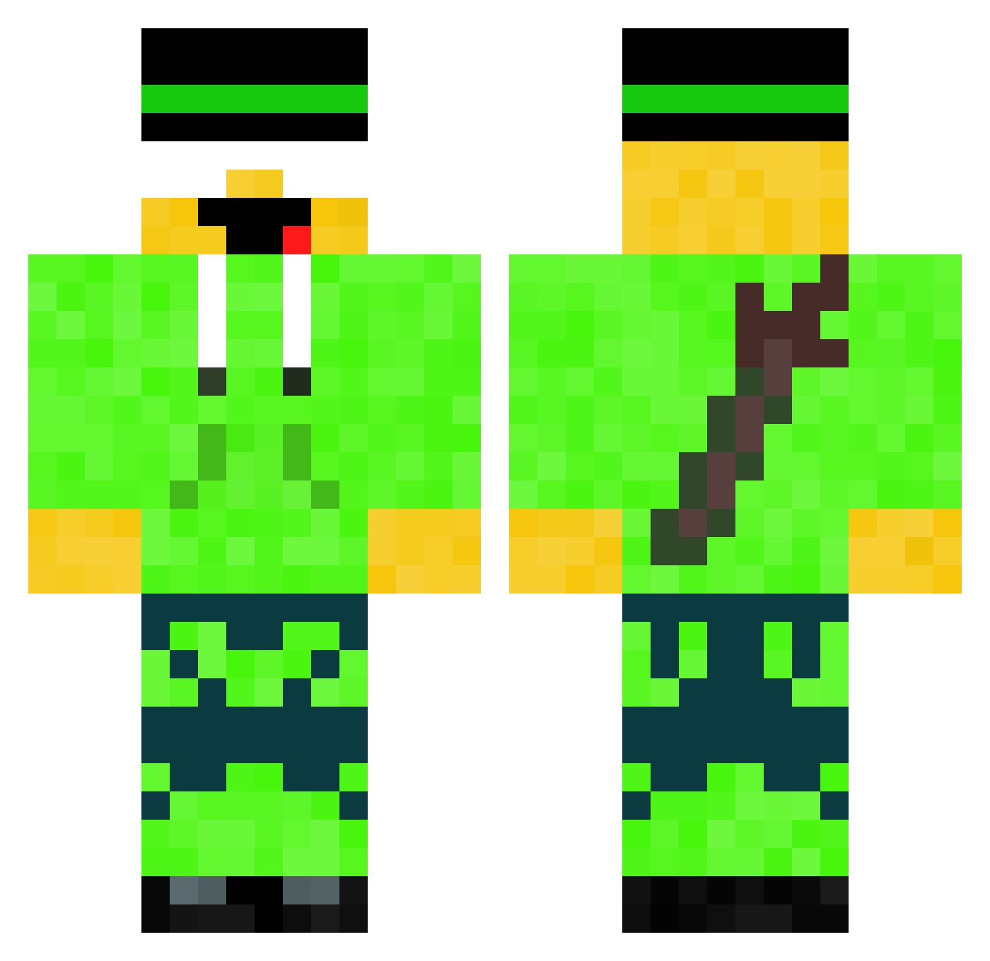 SuperPork1 Minecraft skin, front and back view