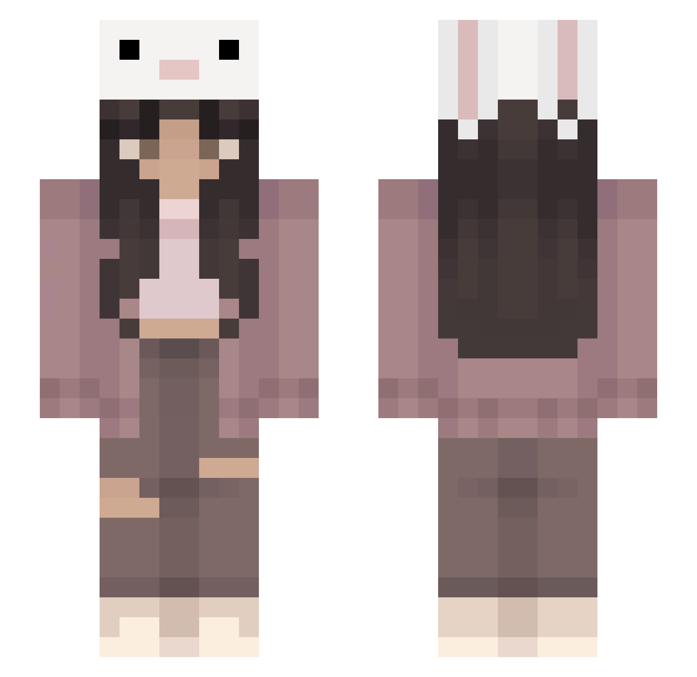 kristianaa Minecraft skin, front and back view