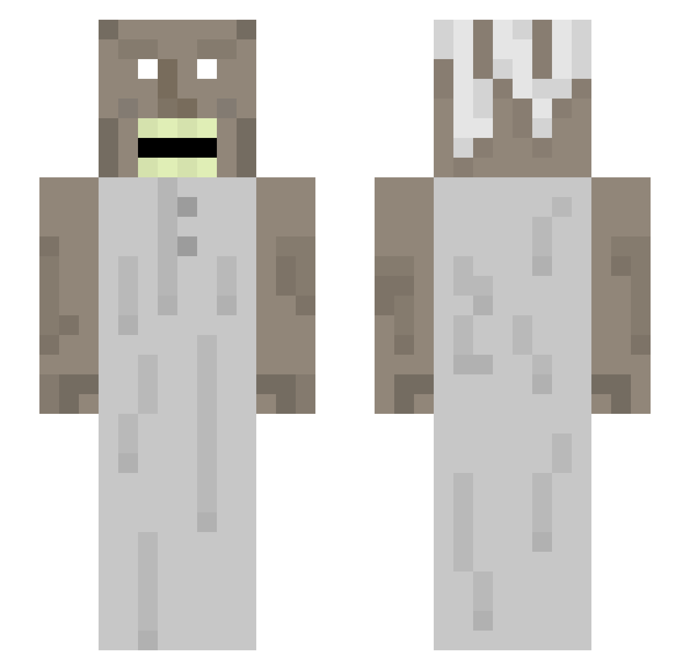 Fumigator Minecraft skin, front and back view