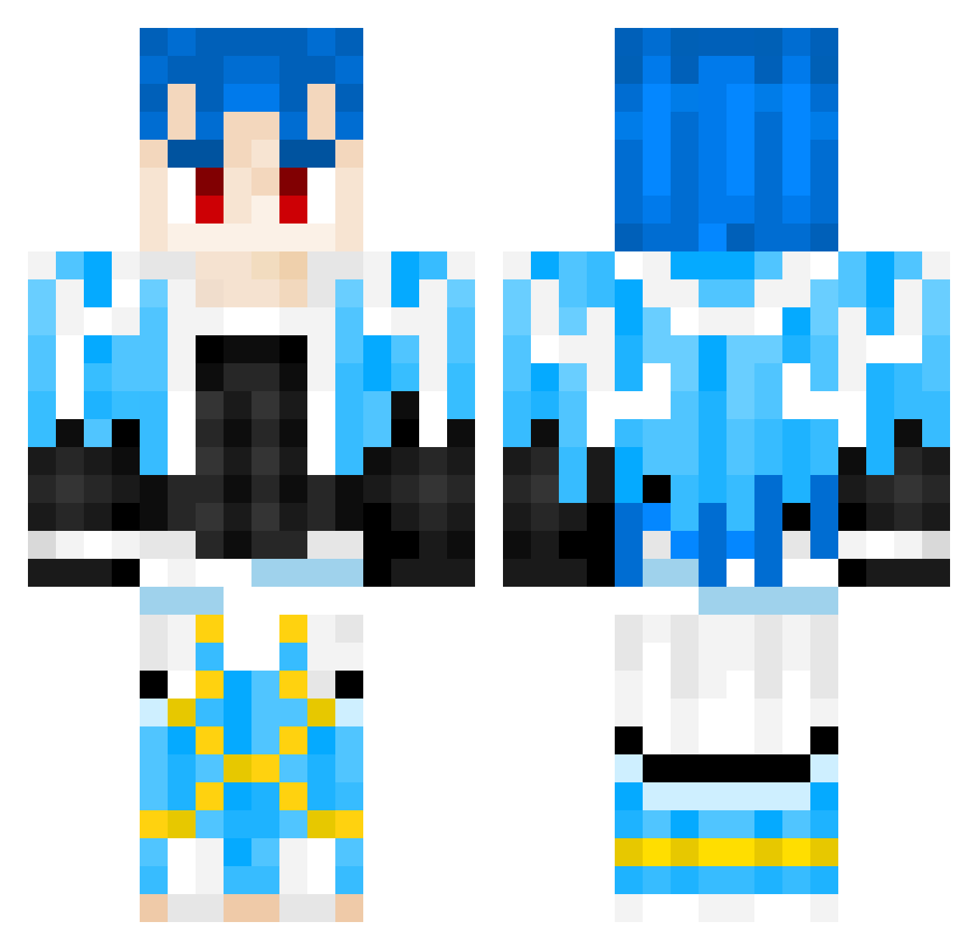 Labi_Crayon Minecraft skin, front and back view
