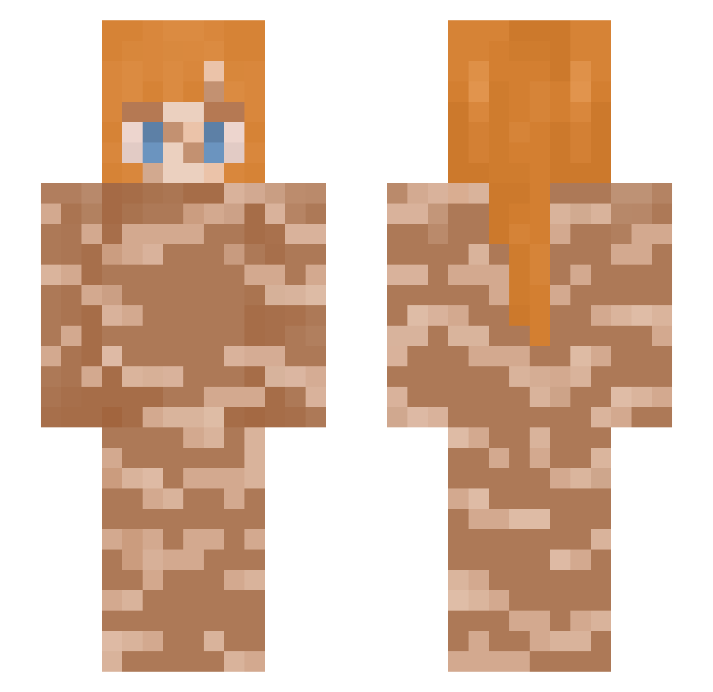 mouseymilo Minecraft skin, front and back view