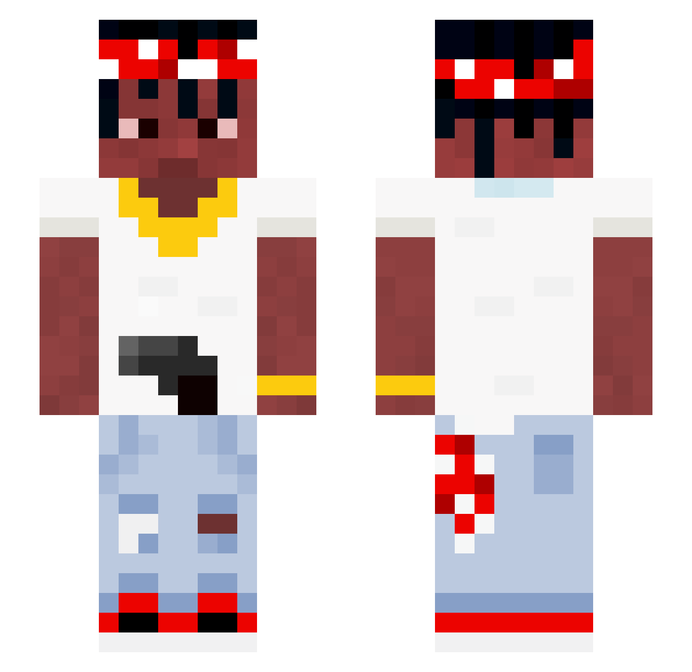 papexo Minecraft skin, front and back view