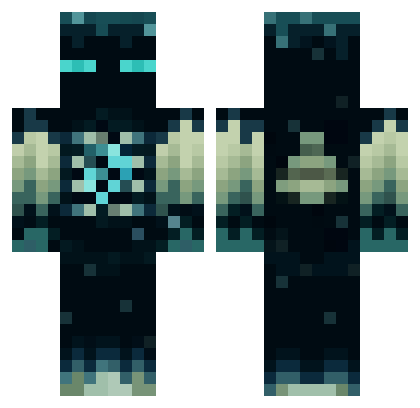 Aspdelikon Minecraft skin, front and back view