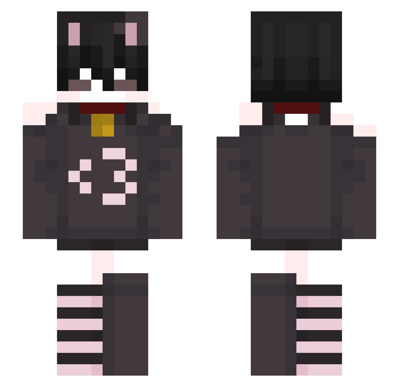 NickThepro10 Minecraft skin, front and back view
