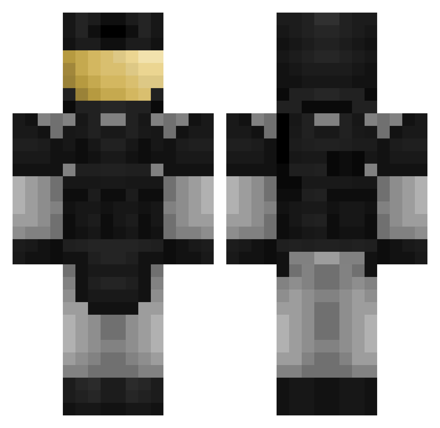 RadioactiveGrav Minecraft skin, front and back view